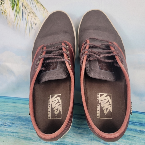 Vans Ludlow Military Grey Brown Leather Low Top Sneakers Shoes Mens 9 - Picture 7 of 10